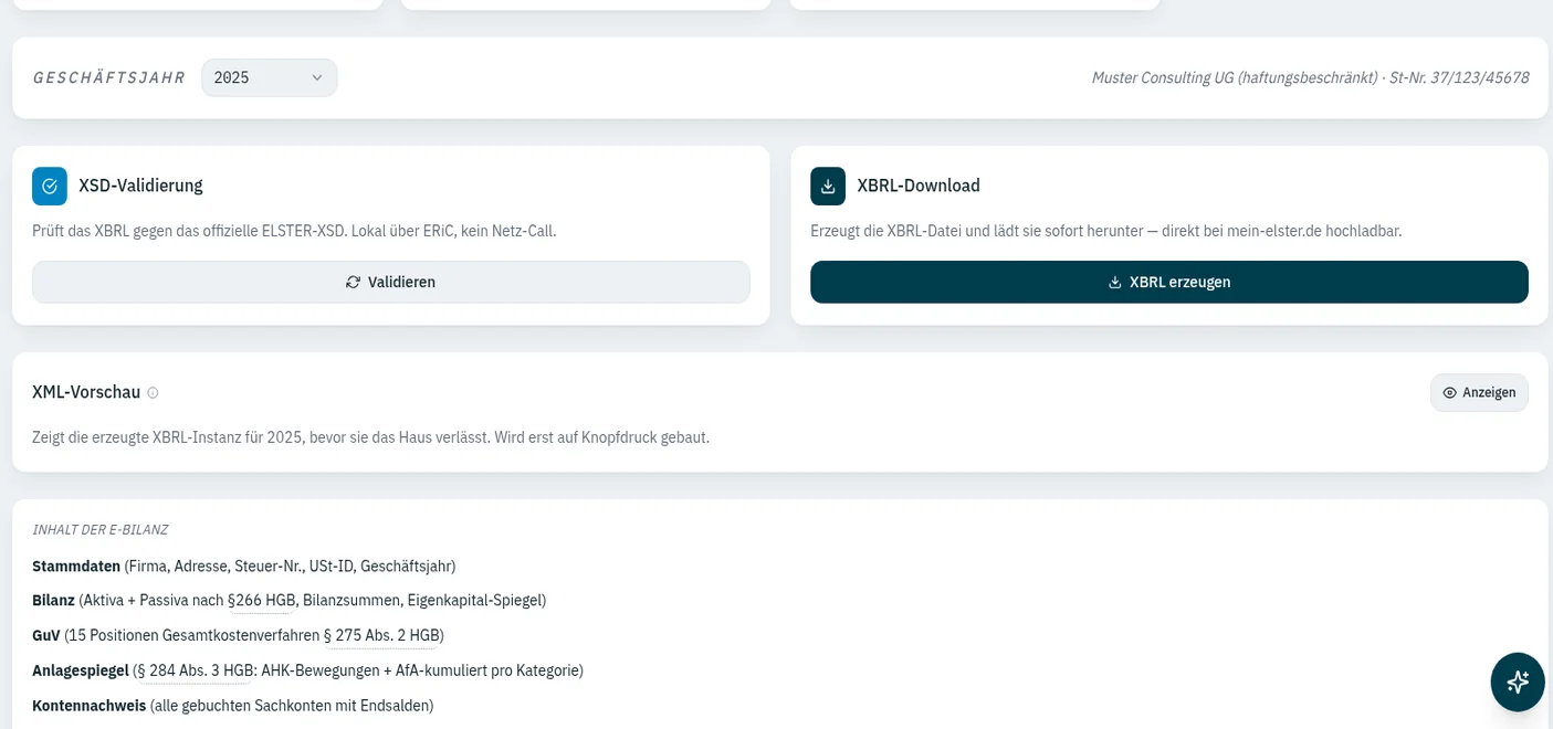 E-Bilanz in ZepDesk: XSD-Validierung, XBRL-Download und der Inhalt der Datei