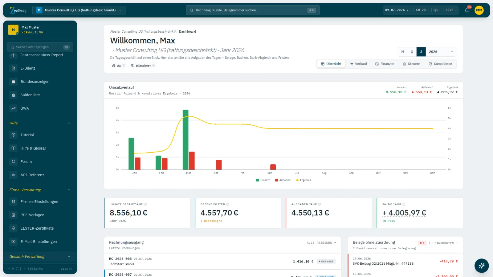 Modulübersicht mit aktivierbaren Plugins in ZepDesk